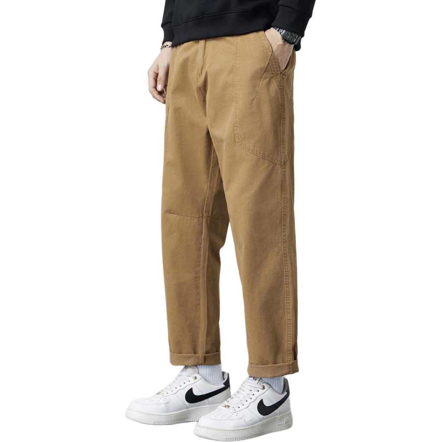 Tonlion Casual Pants Unisex Moderate Straight Fit Pants