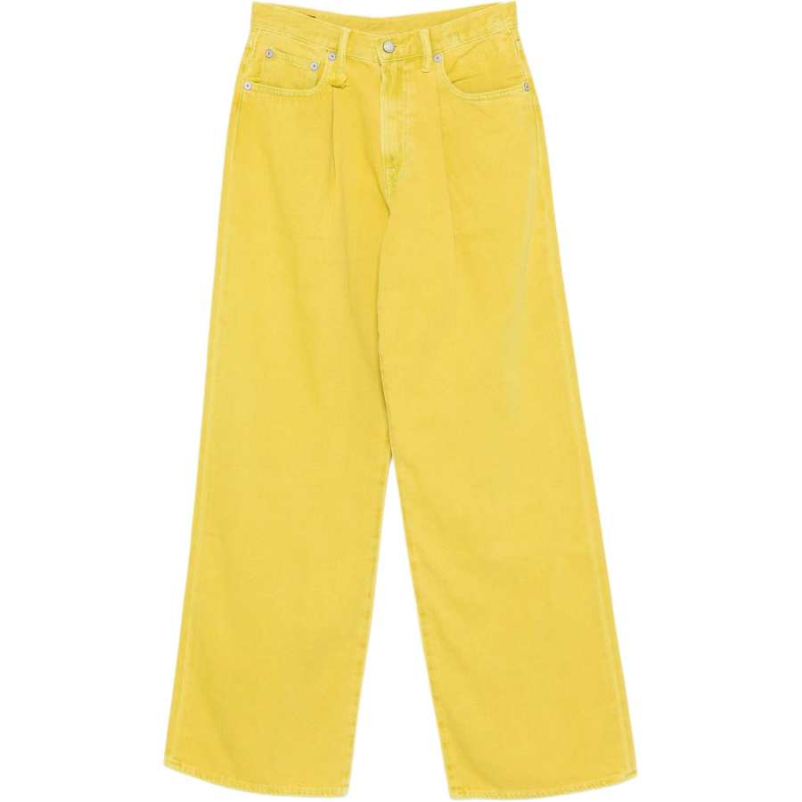 R13 Pleated Wide-Leg Jeans