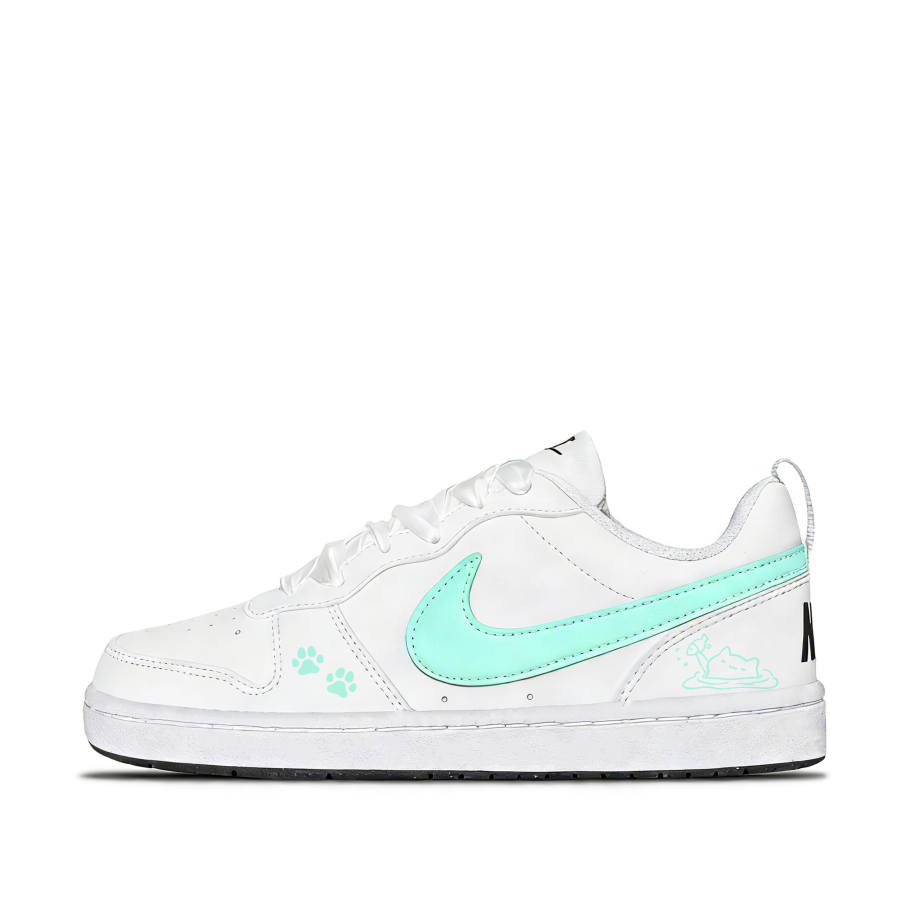 Nike Nike Court Borough 2 Cat Fishing Leather Abrasion Resistant Breathable Low top Skateboard Shoes Mint Green Unisex