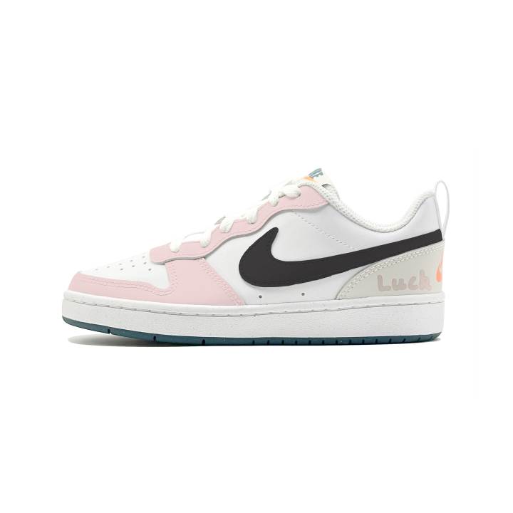 Nike Nike Court Borough 2 Pink Mist White Peach Synthetic Leather, Leather Slip Resistant Cushioning Abrasion Resistant