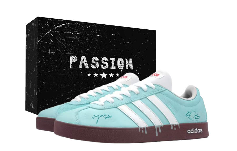 Adidas Adidas VL COURT 2.0 Lime Heart Lock Box Style Cushioning Abrasion Resistant Low top Skateboard Shoes Unisex White Green