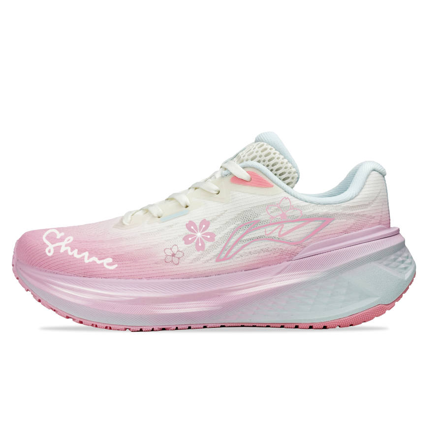 Li-Ning Li Ning My Leap 3.0 Fabric Cushioning Breathable Slip Resistant Low top Casual Running Shoes Women's Pink