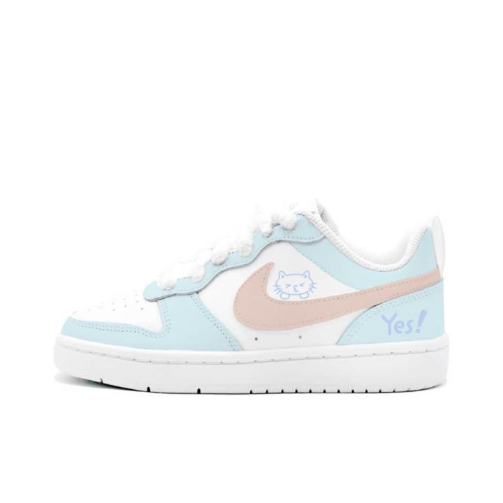 Nike Nike Court Borough 2 Milk Blue Meow Language, Kung Fu Rabbit Leather Cushioning Abrasion Resistant Slip Resistant