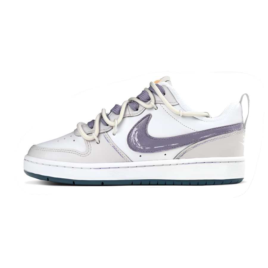 Nike Nike Court Borough 2 Light Rhyme Grape Leather Slip Resistant Low top Kids' Skateboarding Shoes Light Blue Unisex
