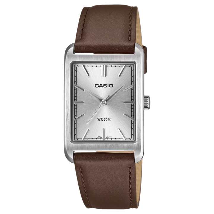CASIO CASIO STANDARD Quartz Movement Genuine Leather Strap Watch Unisex Silver Dial