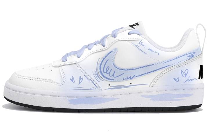 Nike Nike Court Borough 2 Low top Skateboard Shoes White Blue Teenagers