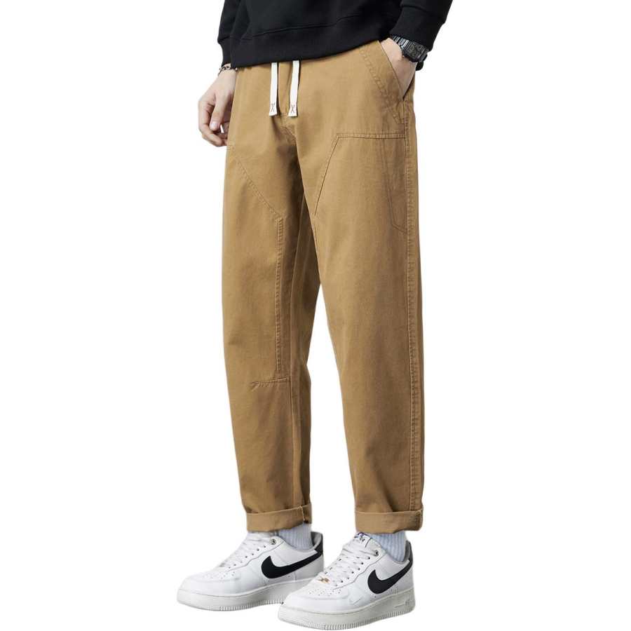 Tonlion Casual Pants Unisex Moderate Straight Fit Pants