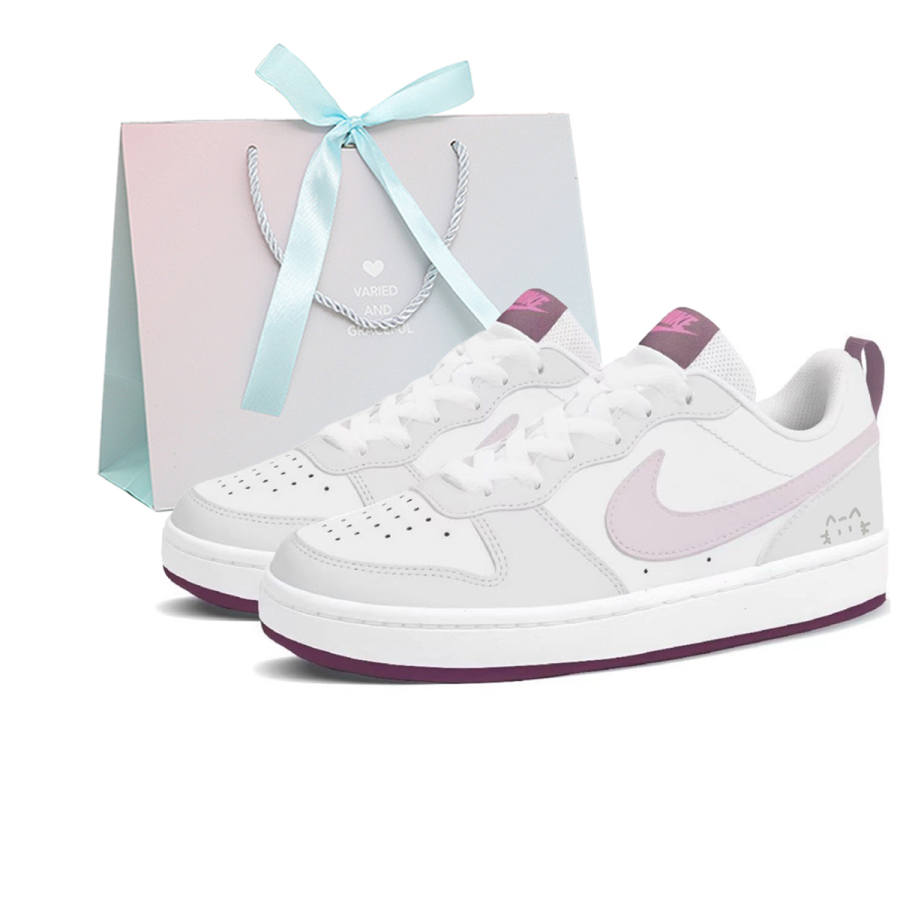 Nike Nike Court Borough 2 Slip Resistant Abrasion Resistant Low top Skateboard Shoes Women's Pink White