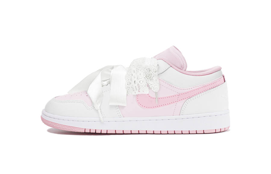 Jordan Jordan Air Jordan 1 Low top Children's Basketball Shoes White Peach Oolong Unisex