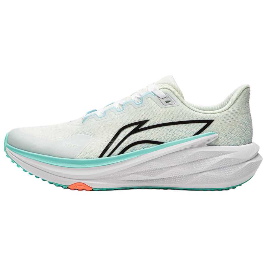 Li-Ning Li Ning Running Collection Textile, Synthetic Leather Low top Running Shoes Men's Ivory