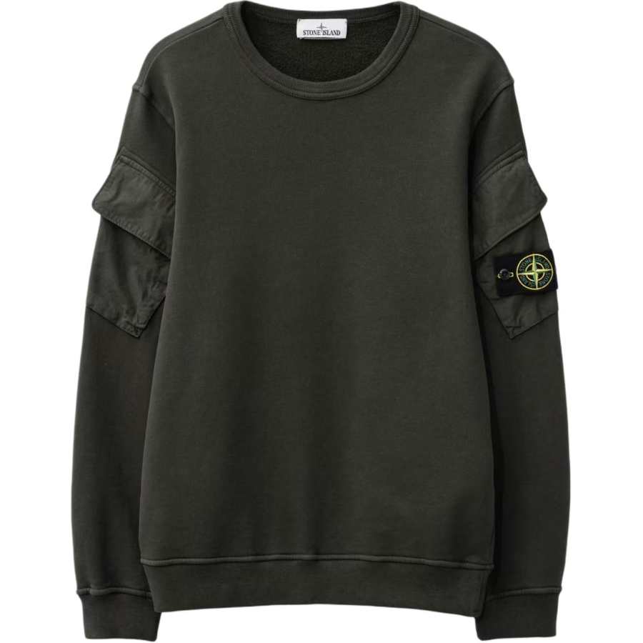 STONE ISLAND Logo Patch Crewneck Sweatshirt