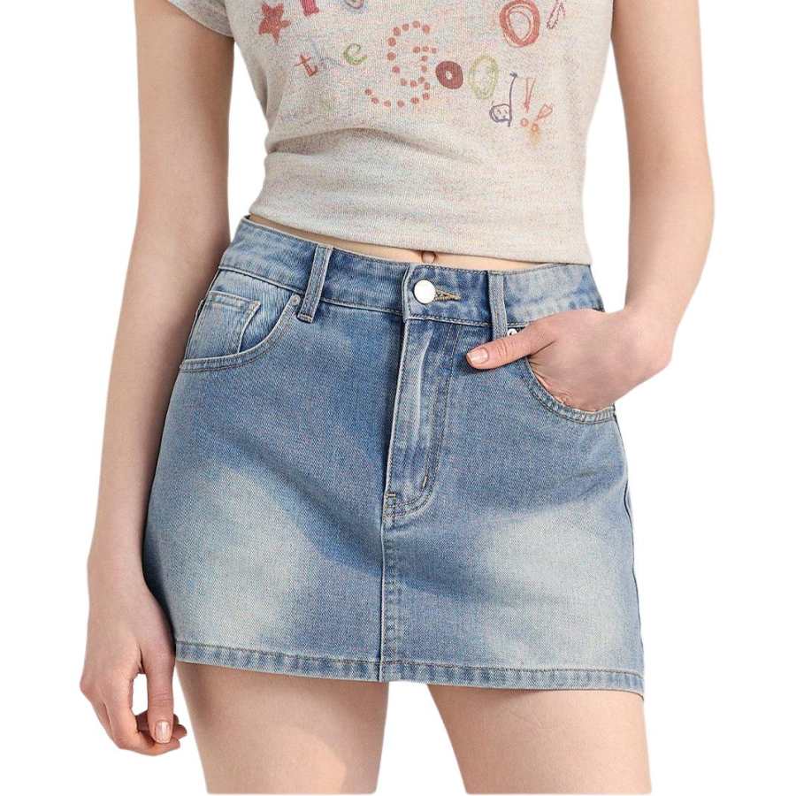Tonlion Denim Short Skirts Women's