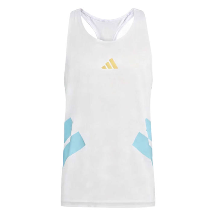 Adidas Adidas Running Tank Tops Men's White/Transparent Blue/Matte Gold