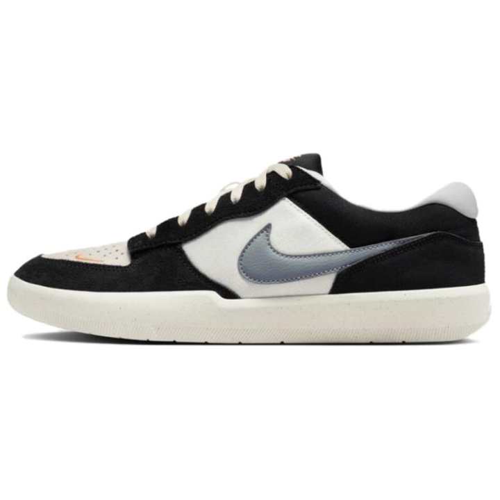 Nike Nike SB Force 58 Textile, Split Cow Leather Skateboard Shoes Unisex Black White Gray