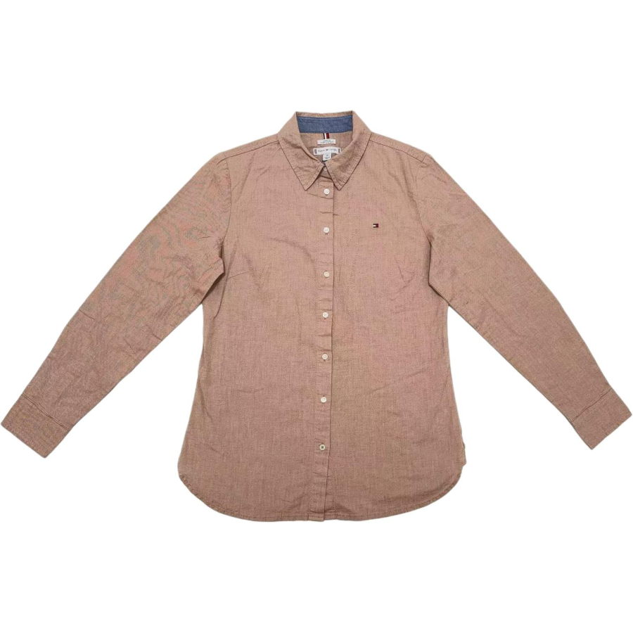 Tommy Hilfiger Shirts Women's Caramel Lapel Moderate