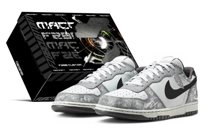 Nike Nike Big Xingji Mystery Box Slip Resistant Abrasion Resistant Low top Skateboard Shoes Men's Gray White Black