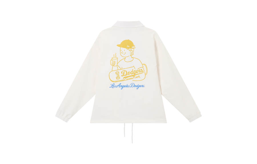 New Era Jackets Unisex Ecru Lapel Moderate A Line