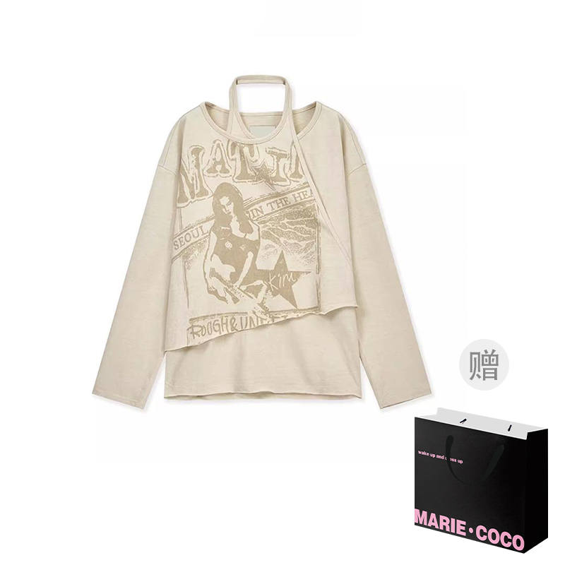 MARIE·COCO Knitwear Women's Top V Neck Moderate Irregular