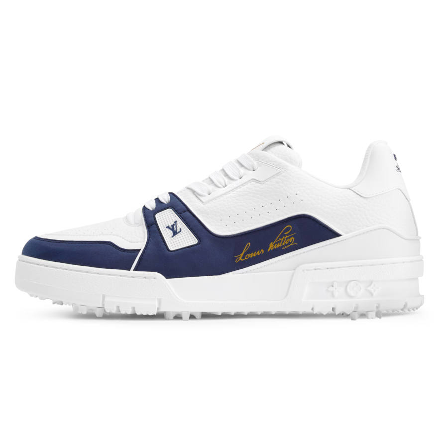 LOUIS VUITTON Trainer Leather Low top Skateboard Shoes Men's Blue
