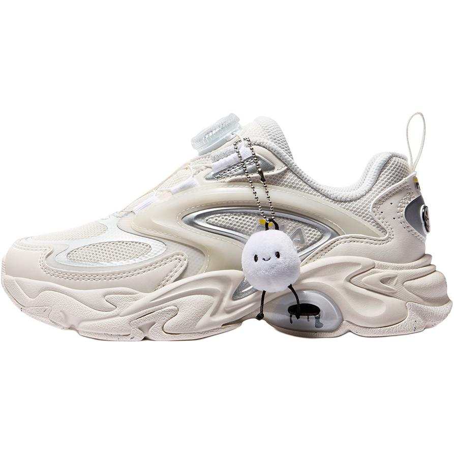 FILA KIDS Heritage FHT Textile, Synthetic Leather Rebound Breathable Support Low top Running Shoes Milk White Kids'