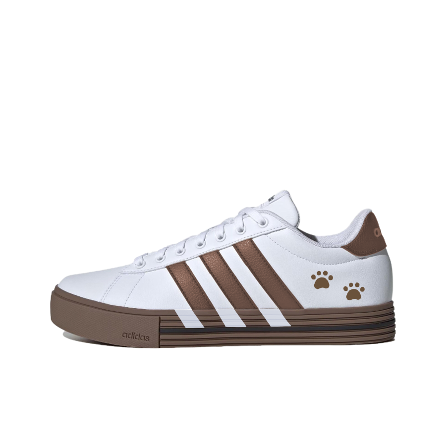 Adidas Adidas Daily Truffle Synthetic Leather Slip Resistant Low top Skateboard Shoes Unisex White Brown