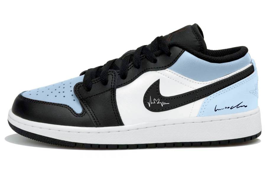 Jordan Jordan Air Jordan 1 Low top Children's Basketball Shoes Black White Blue Teenagers