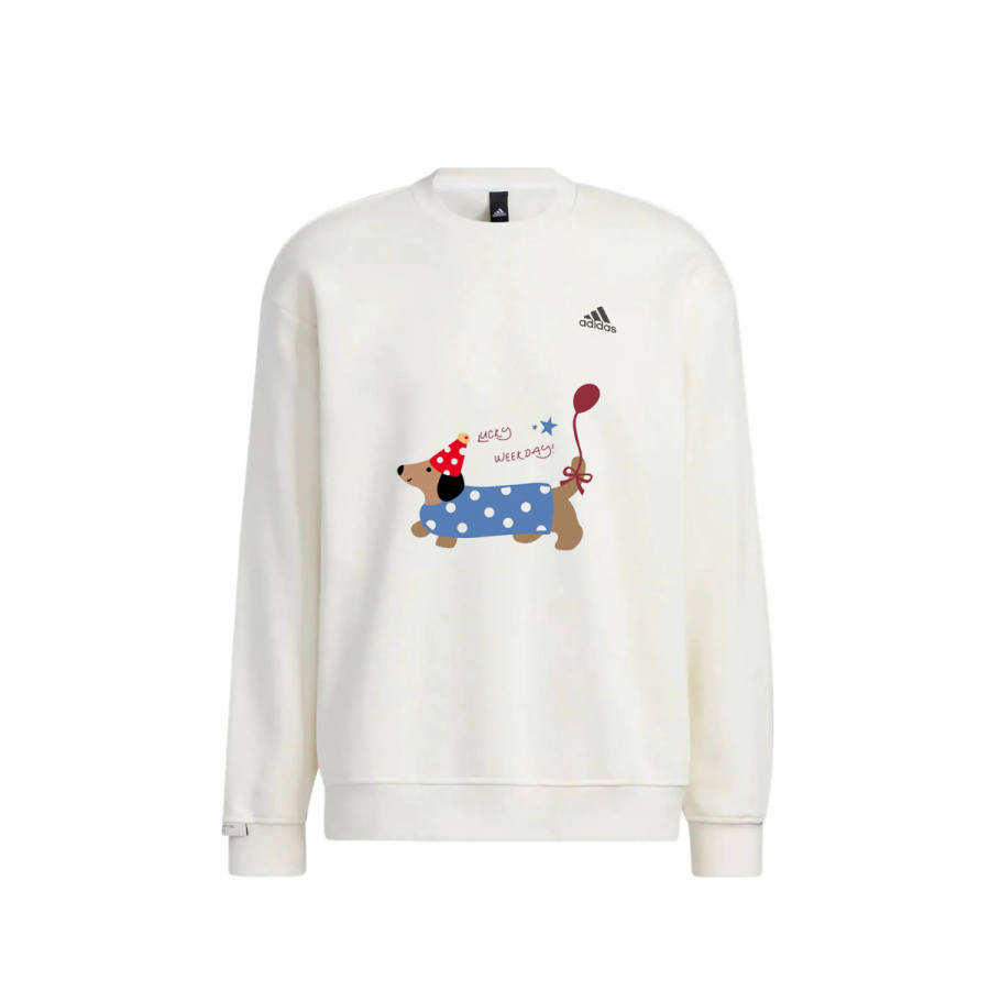 Adidas Adidas LABEL Sweatshirts Unisex Party Puppy Crew Neck Moderate Regular