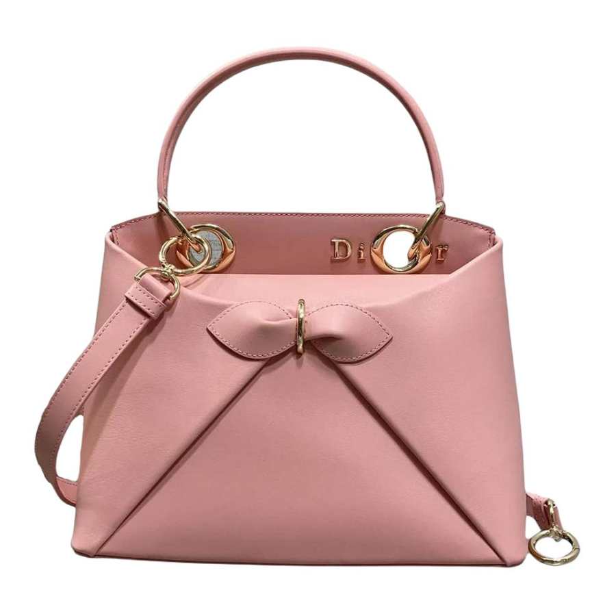 DIOR Calfskin Handbag Women's Pink