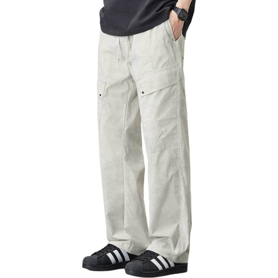 Tonlion Casual Pants Unisex Moderate Straight Fit Pants