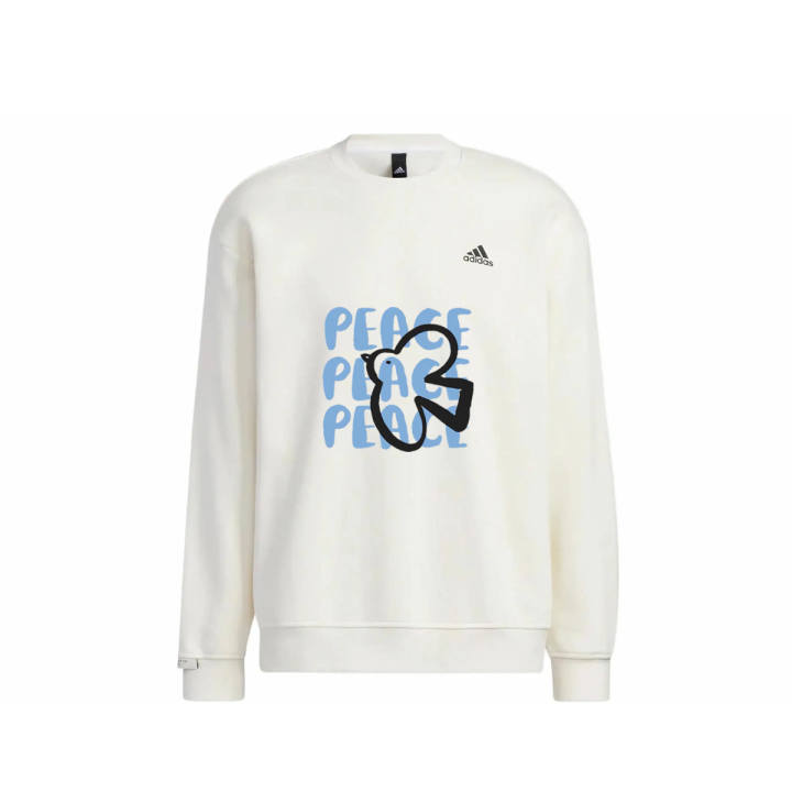 Adidas Adidas LABEL Sweatshirts Unisex White Crew Neck Moderate Regular