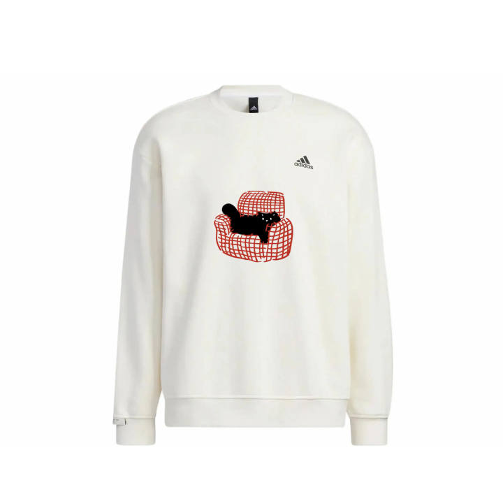 Adidas Adidas LABEL Sweatshirts Unisex White Crew Neck Moderate Regular