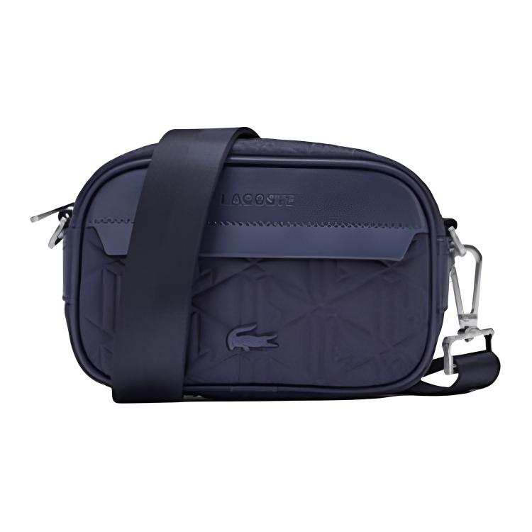 LACOSTE Pu Crossbody Bag, Shoulder Bag Small Men's Dark Blue/Gray