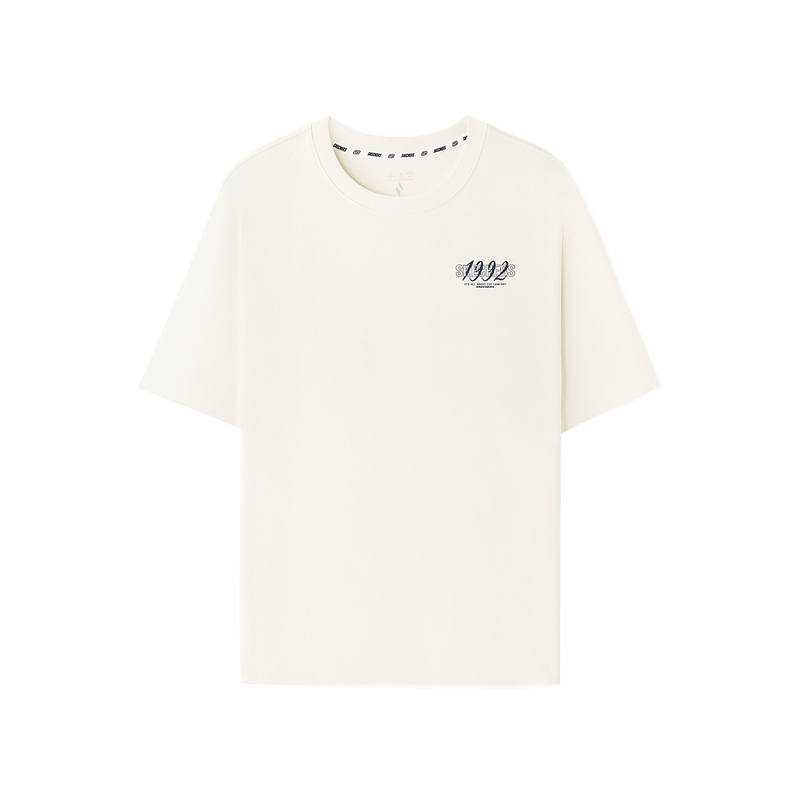 Skechers T Shirts Men's Marshmallow White 0074 Crew Neck Moderate