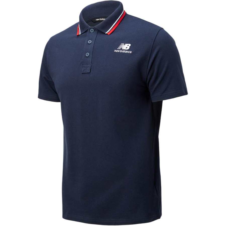 New Balance New Balance Polo Shirts Men's Marine Blue Polo Collar Moderate Straight Fit