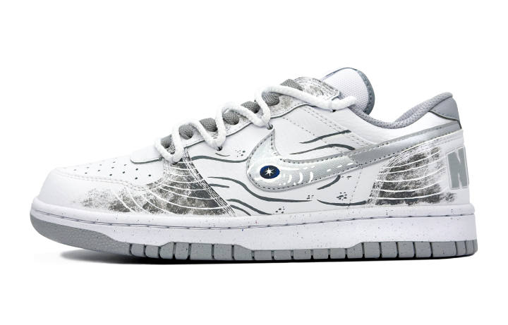 Nike Nike Big Abrasion Resistant, Breathable, Slip Resistant Low top Skateboard Shoes Men's White Gray