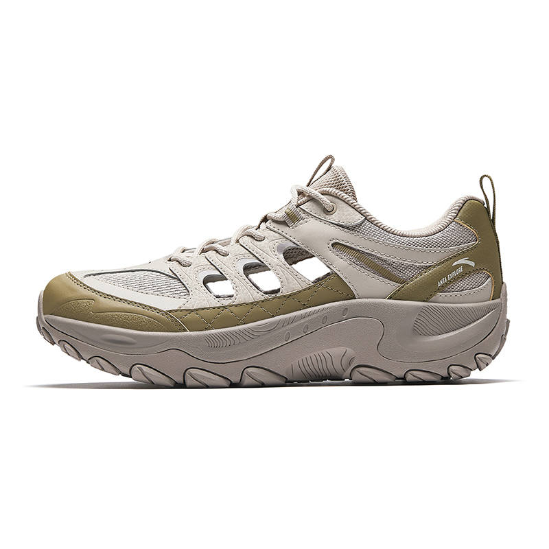 Anta Mountain Exploration Textile, Synthetic Leather River Trekking Shoes Men's Plain Mist Gray/Light Umber