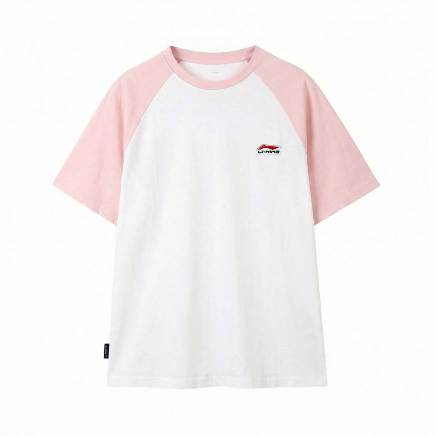 Li-Ning Li Ning T Shirt Unisex White Pink