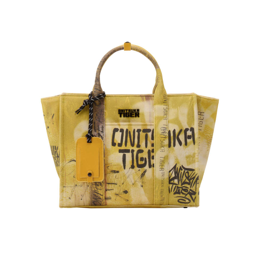 Onitsuka Tiger Cotton Tote Handbag Unisex Yellow