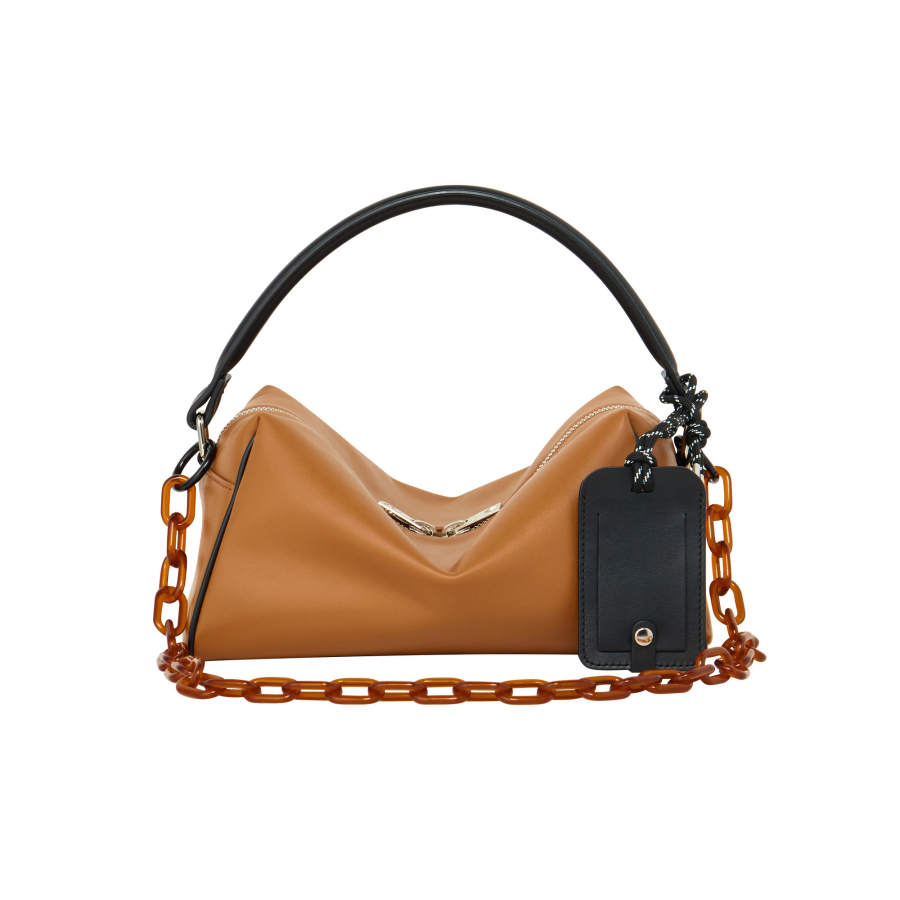 Onitsuka Tiger Cow Leather Handbag Regular Unisex Brown