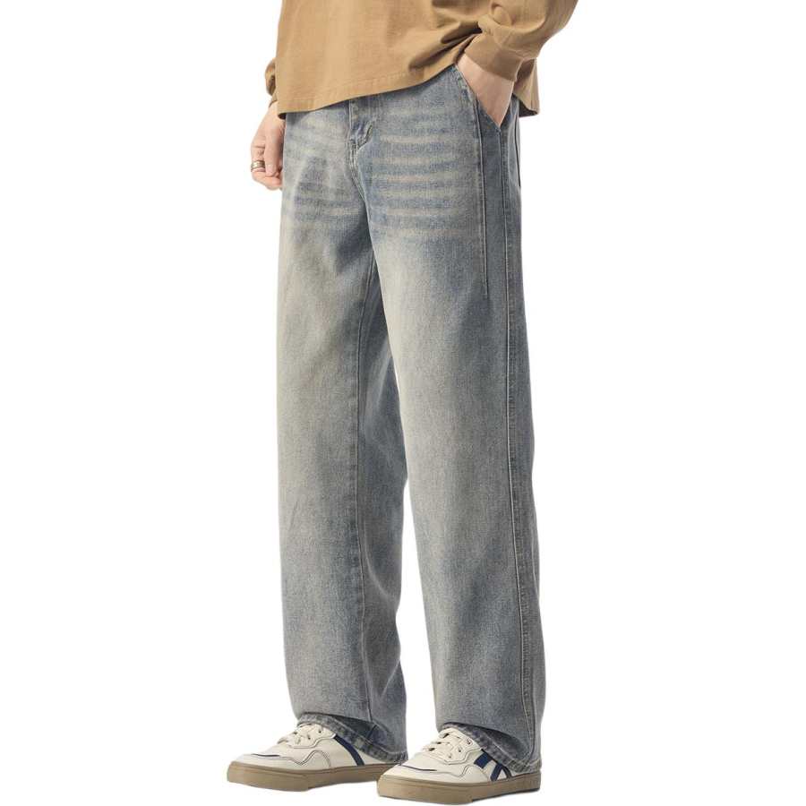 Tonlion Jeans Unisex Blue Moderate Straight Fit Pants
