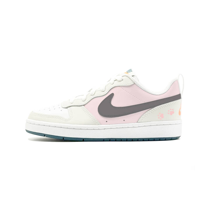 Nike Nike Court Borough 2 Pink Mist Butter Leather Slip Resistant Cushioning Abrasion Resistant Low top