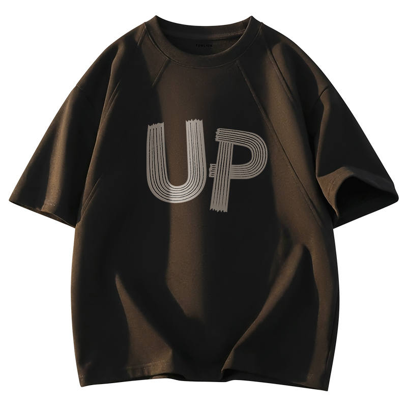 Tonlion T Shirts Unisex Crew Neck Moderate Heavyweight