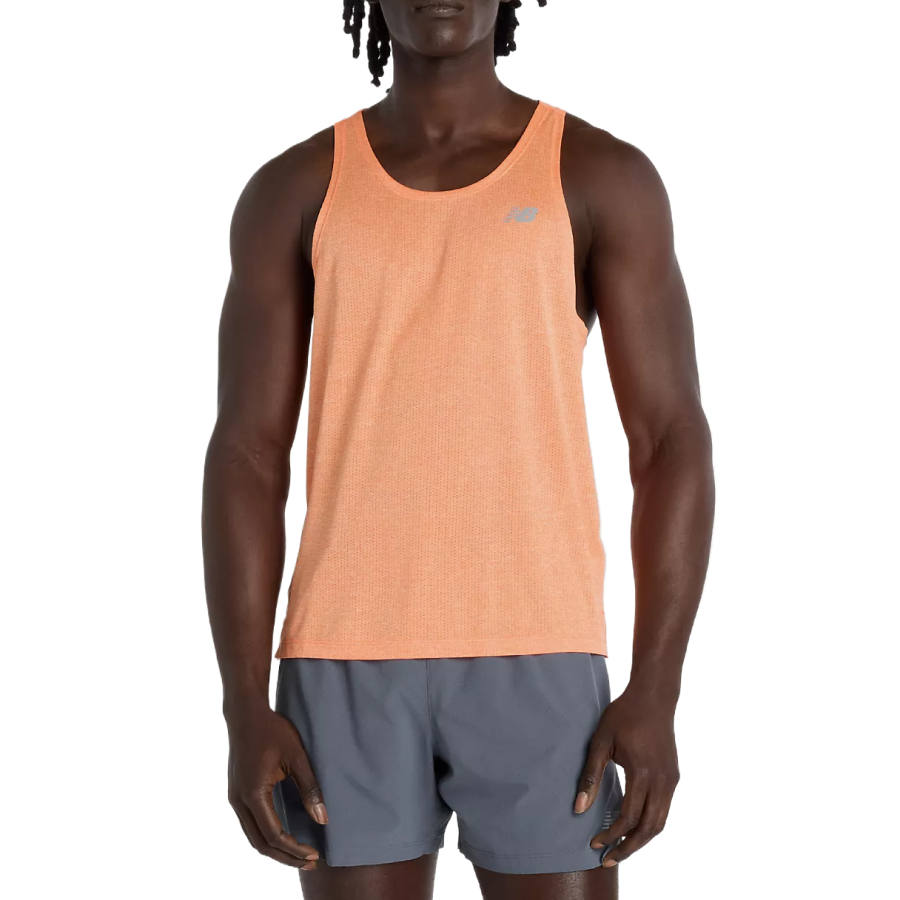 New Balance New Balance Tank Tops Men's Orange Hot Crew Neck Moderate Other