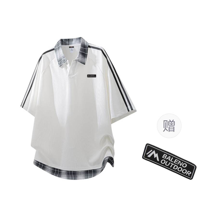 BALENO T Shirts Unisex Polo Collar Thin Mock Two Piece
