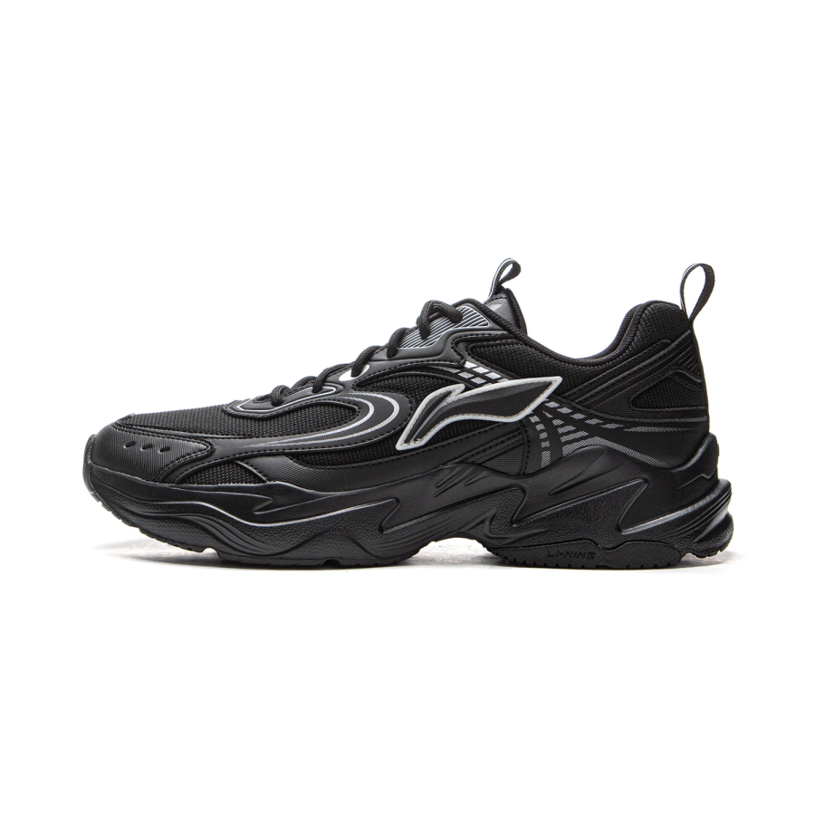 Li-Ning Li Ning Sports Life Collection Synthetic Leather Low top Chunky Sneakers Men's Black