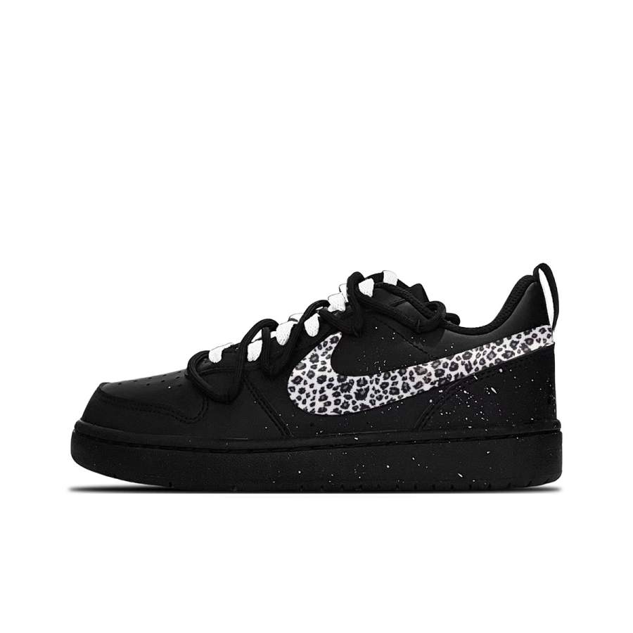 Nike Nike Court Borough Dark Night Leopard Shadow Leather Abrasion Resistant Slip Resistant Low top Skateboard Shoes Unisex
