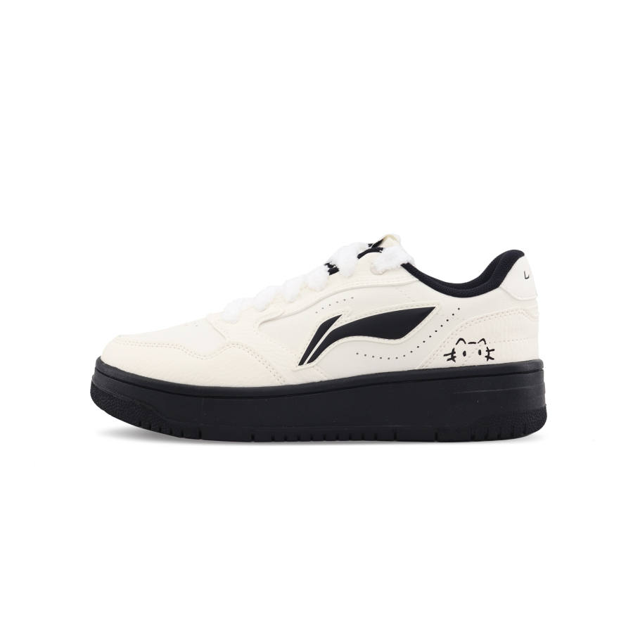 Li-Ning Li Ning Tianji Soft Little Black Cat Cushioning Abrasion Resistant Skateboard Shoes Women's Beige