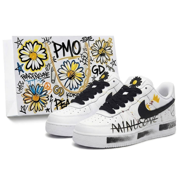 Nike Nike Air Force 1 LOW Small Daisy GD Graffiti, Formal Wear Abrasion Resistant Slip Resistant Low top Skateboard Shoes