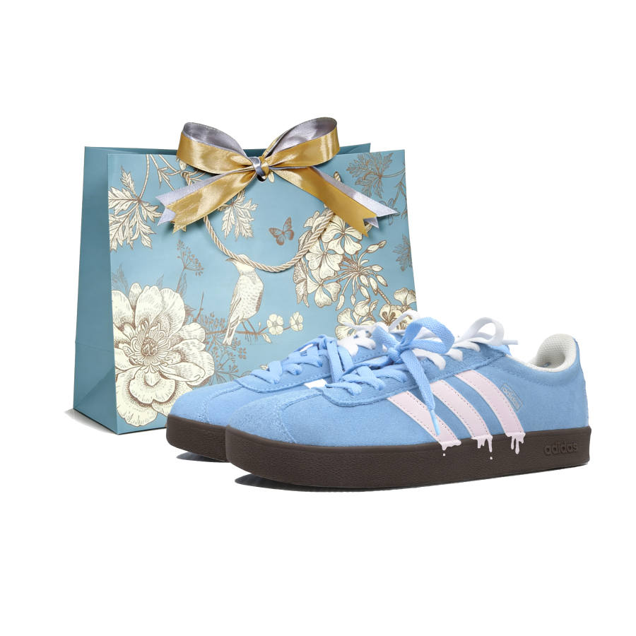 Adidas Adidas VL COURT 2.0 Ice Cream 2.0 Abrasion Resistant Lightweight Low top Skateboard Shoes Unisex Blue White