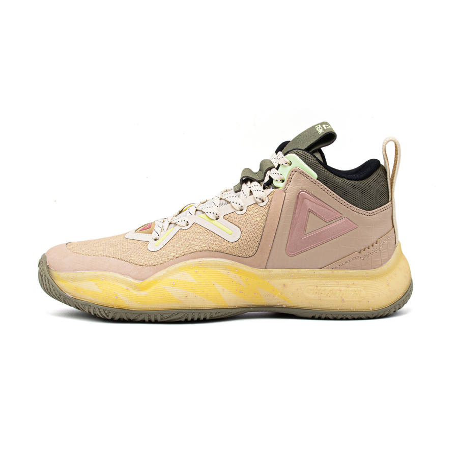 PEAK Monster 9 Cushioning Rebound Abrasion Resistant Mid top Basketball Shoes Men's Mud And Sand Yellow